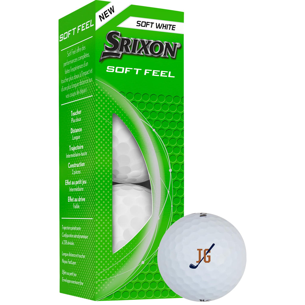 Srixon Soft Feel Low Compression Golf Balls, 3 Pack Full Color - White - Photo
