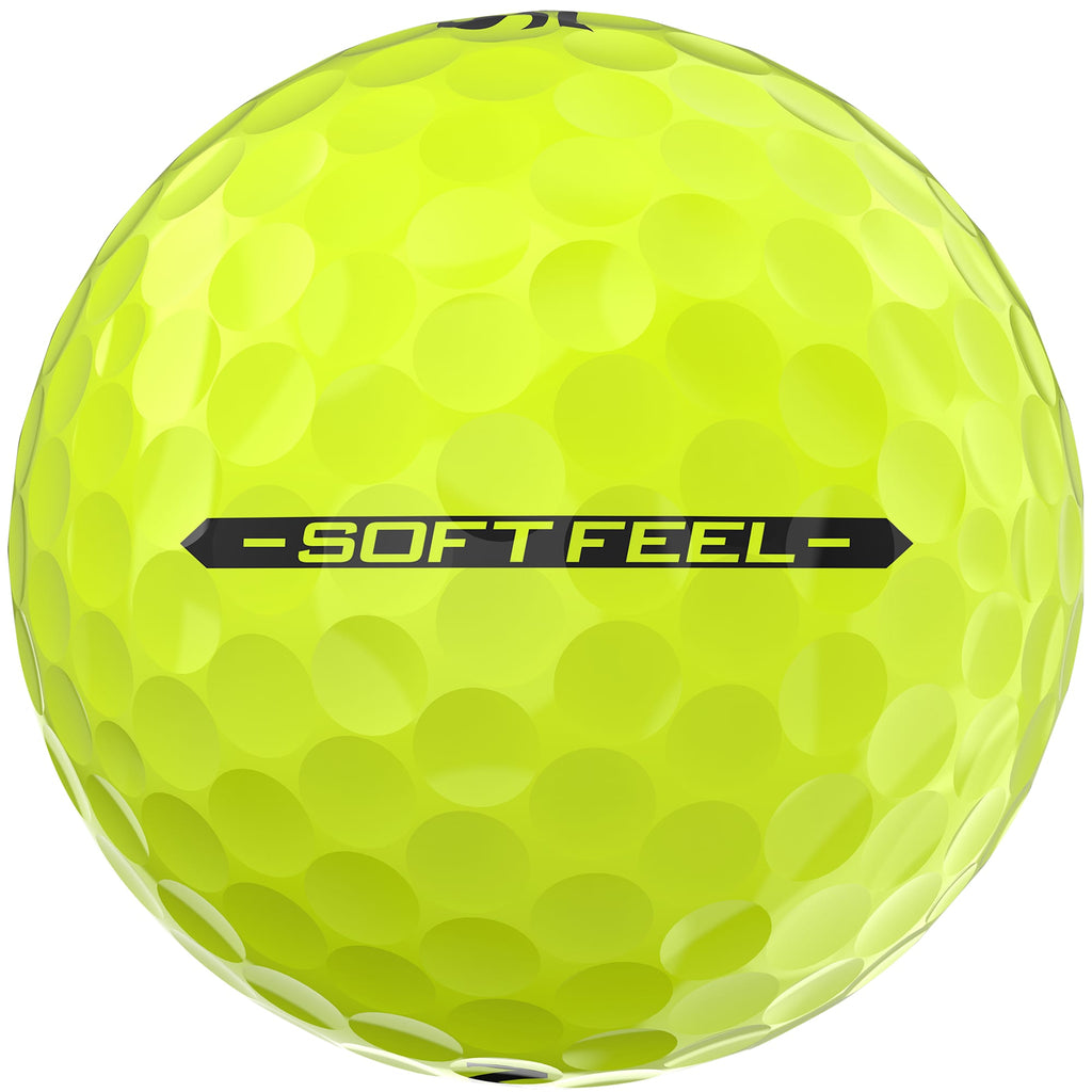 Srixon Soft Feel Low Compression Golf Balls, 3 Pack Full Color - Yellow - Side