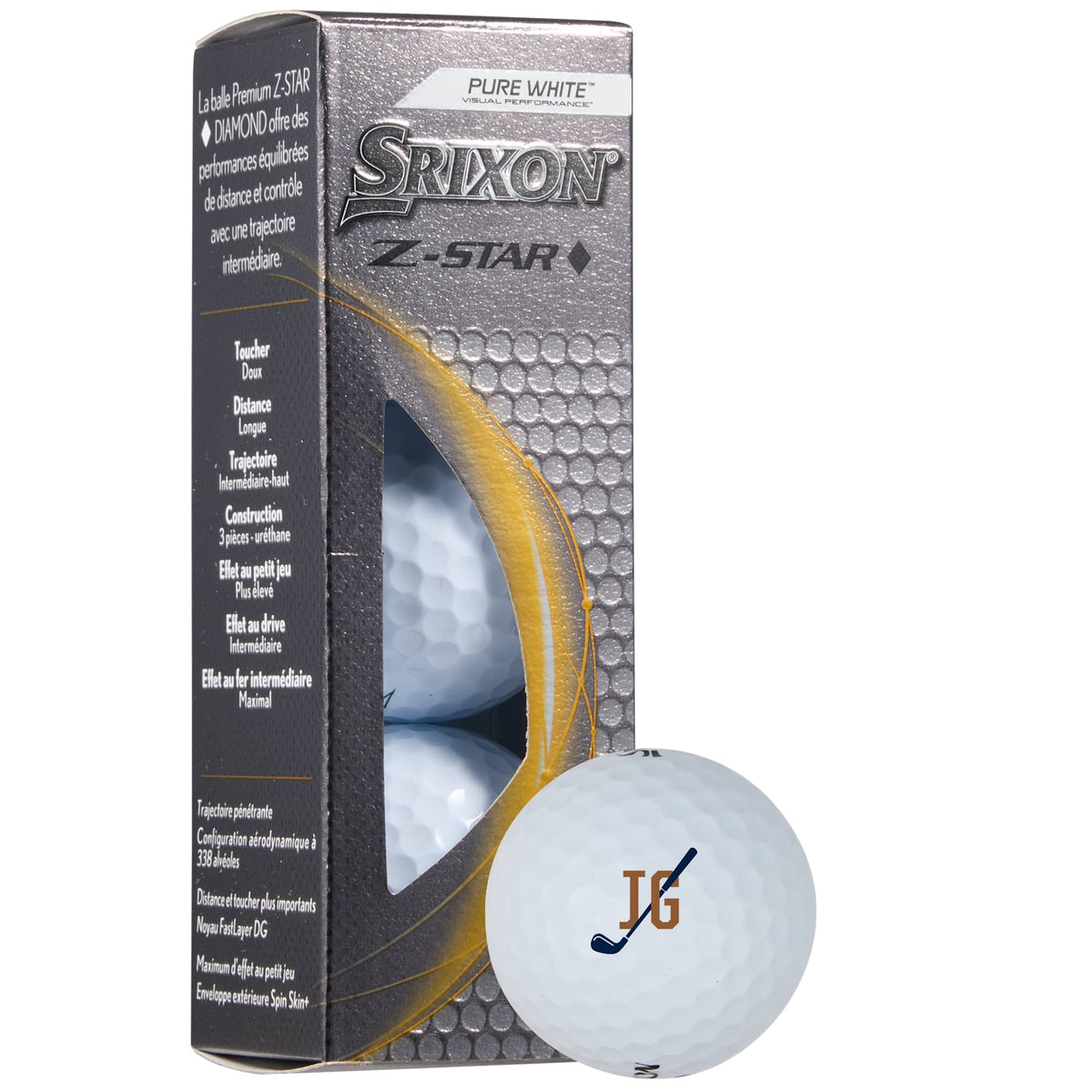 Srixon Z-Star Diamond Tour Golf Balls, 3 Pack Full Color - White - Ball