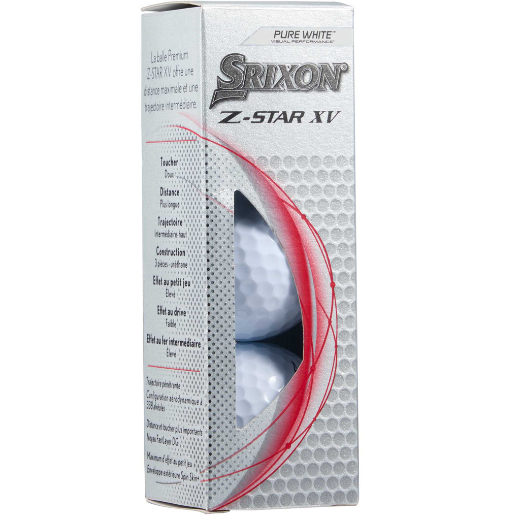 Srixon Z-Star XV Tour Golf Balls for Maximum Ball Speed, 3 Pack Full Color - White - Photo