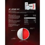 Srixon Z-Star XV Tour Golf Balls for Maximum Ball Speed, 3 Pack Full Color - White - Spec