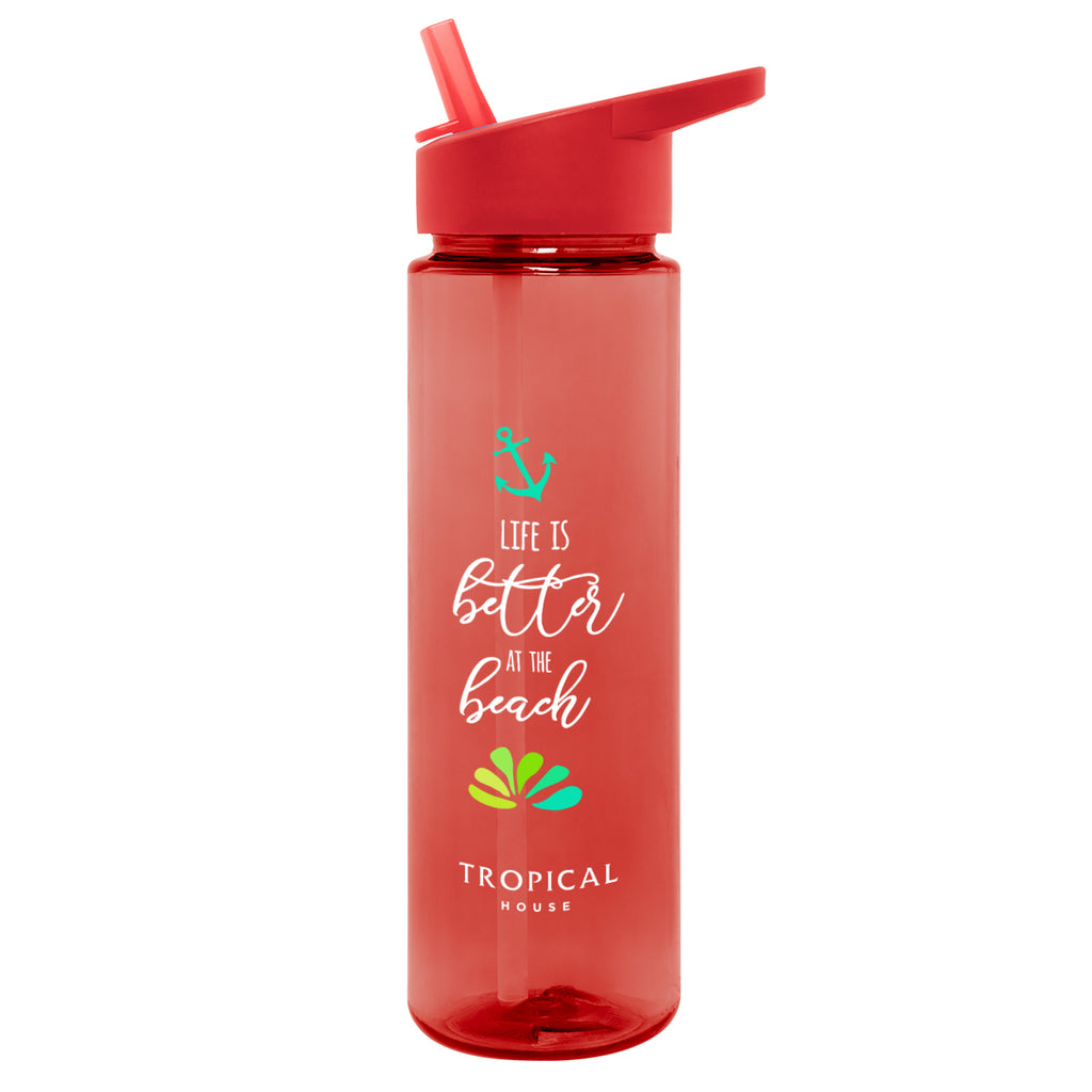 Staccato Bottle in Full Color, 28 oz - Red - Colorbrite