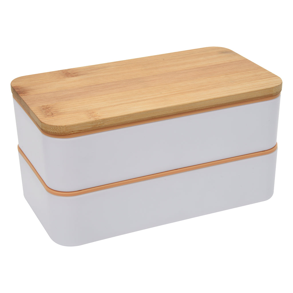 Stackable Bento Lunch Set, Recycled - Gray - Angle_Blank