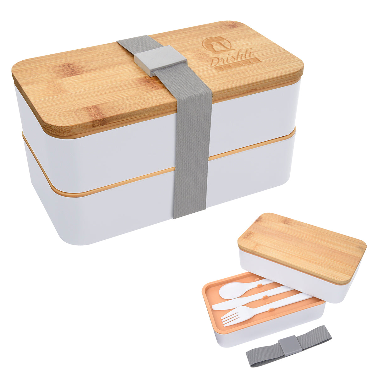 Stackable Bento Lunch Set, Recycled - Laser Engraving
