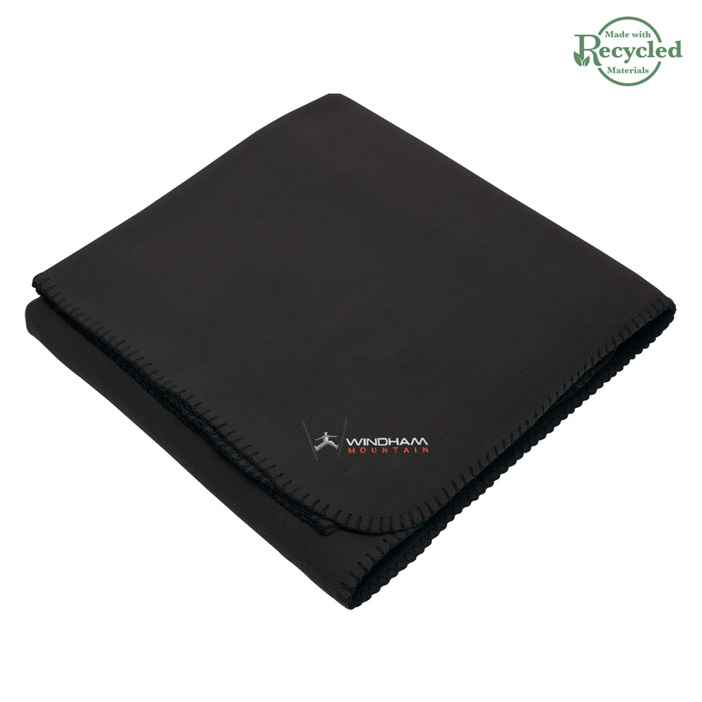 Stadium Blanket in Recycled Fleece - Black - Embroidery