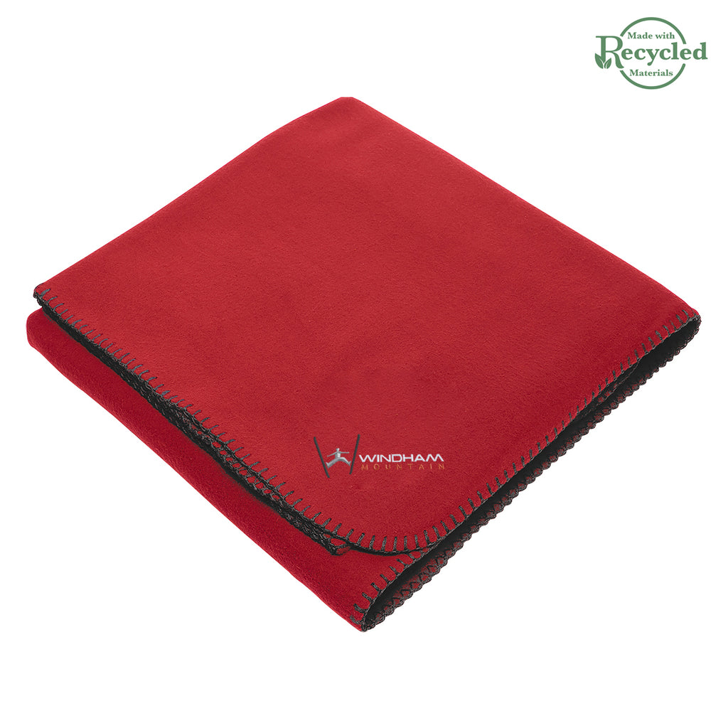 Stadium Blanket in Recycled Fleece - Red - Embroidery