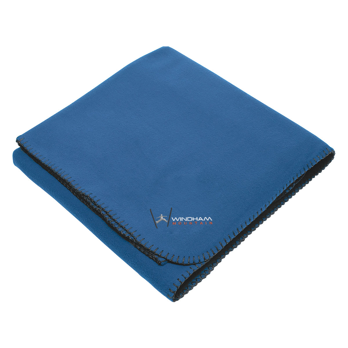 Stadium Blanket in Recycled Fleece - Royal Blue - Embroidery