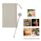 Stainless Steel Cocktail Stirrers with Infusion Packet Kit - Silver - Blank