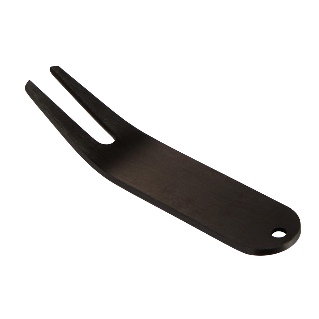 Stainless Steel Divot Repair Tool Laser Engraving - Black - Left Angle