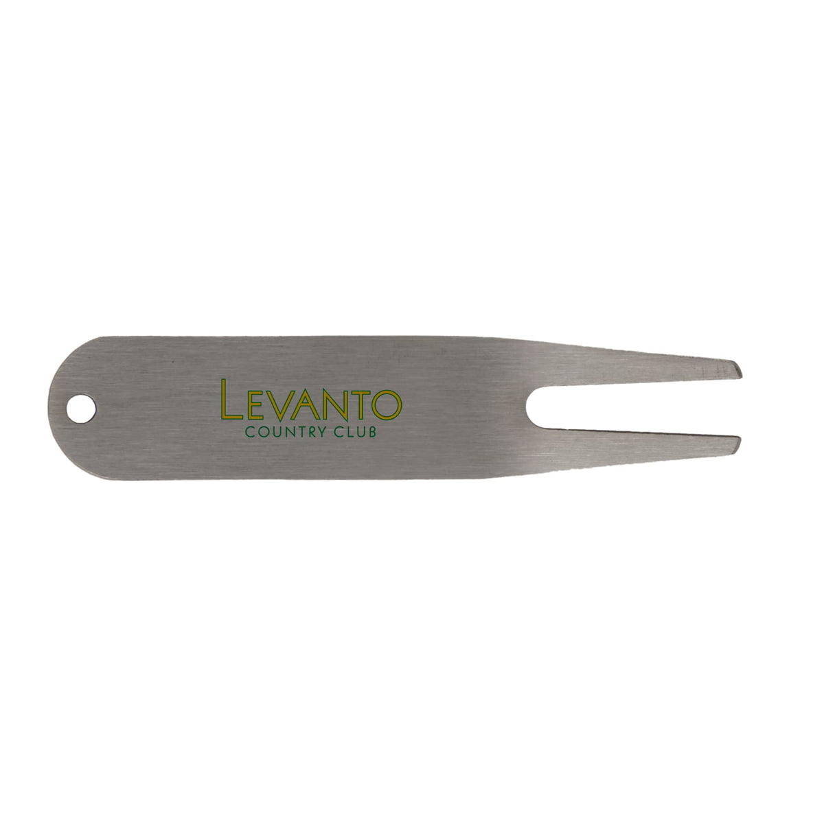 Stainless Steel Divot Repair Tool Laser Engraving - Silver - Front