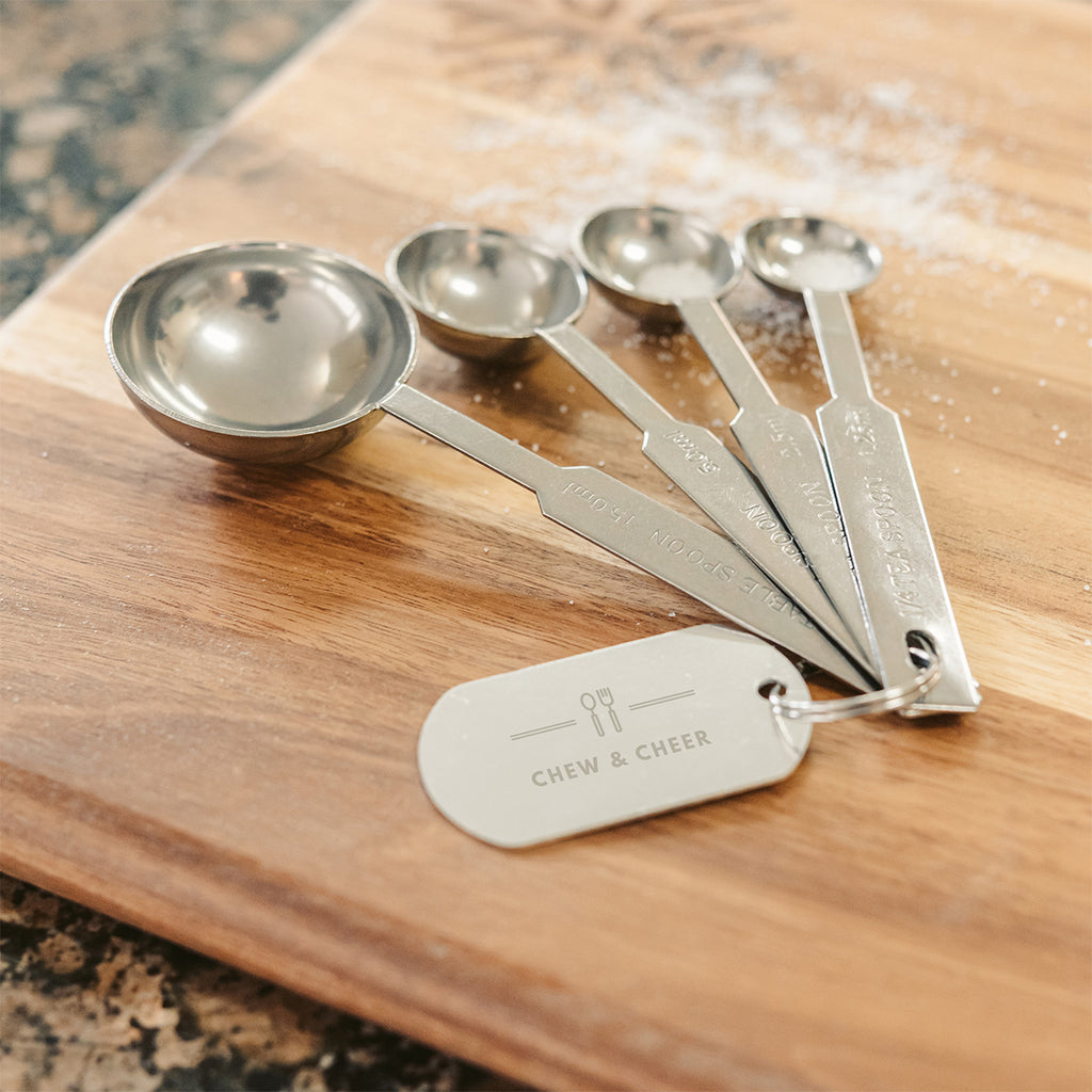 Stainless Steel Measuring Spoons, Four Piece - Silver - Lifestyle_Laser