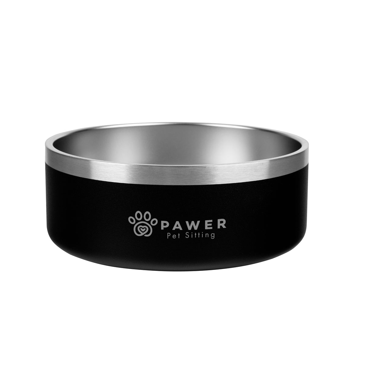 Stainless Steel Pet Bowl, 40 oz - Black - Laser Engraving