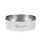 Stainless Steel Pet Bowl, 40 oz - White - Laser Engraving
