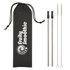Stainless Steel Straw Kit, Two Pack - Black - Silk Screen