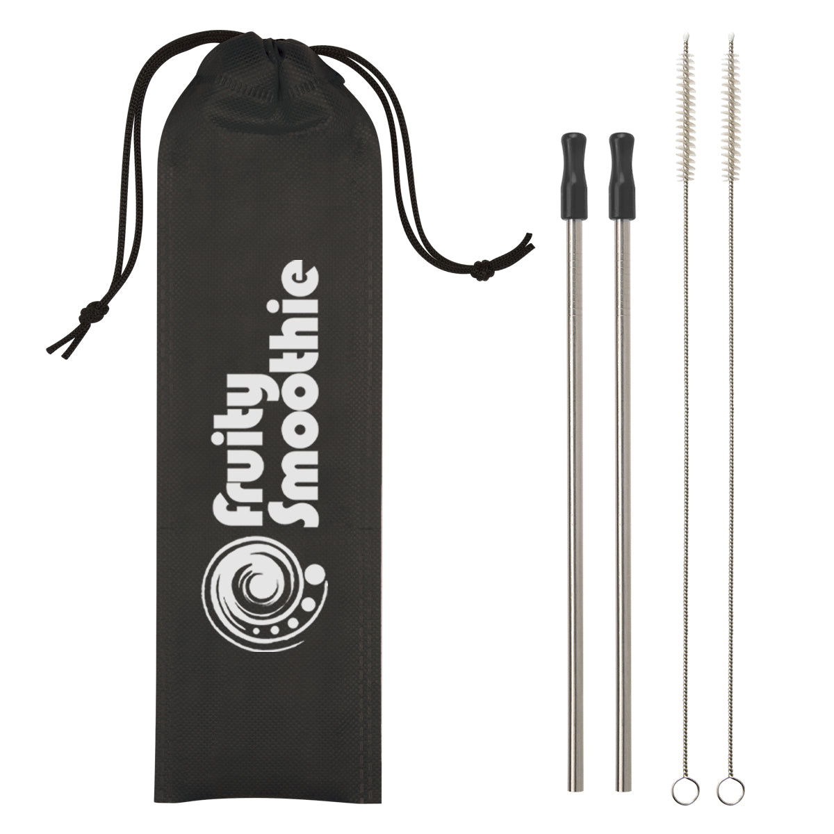 Stainless Steel Straw Kit, Two Pack - Silk Screen