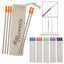 Stainless Steel Straw Kit with Cotton Pouch, Five Pack - 5-Pack Stainless Straw Kit with Cotton Pouch