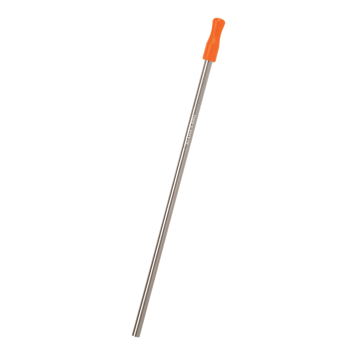 Stainless Steel Straw Kit with Cotton Pouch, Five Pack - Orange - Laser