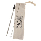 Stainless Steel Straw Kit with Cotton Pouch - Silk Screen