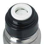 Stainless Steel Thermos, 16 oz - Silver - Lid+Open