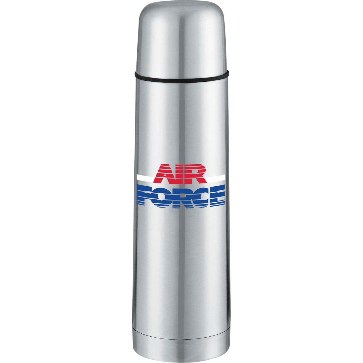Stainless Steel Vacuum Bottle with Locking Cap, 16.9 oz Laser Engraving - Stainless Steel - Front