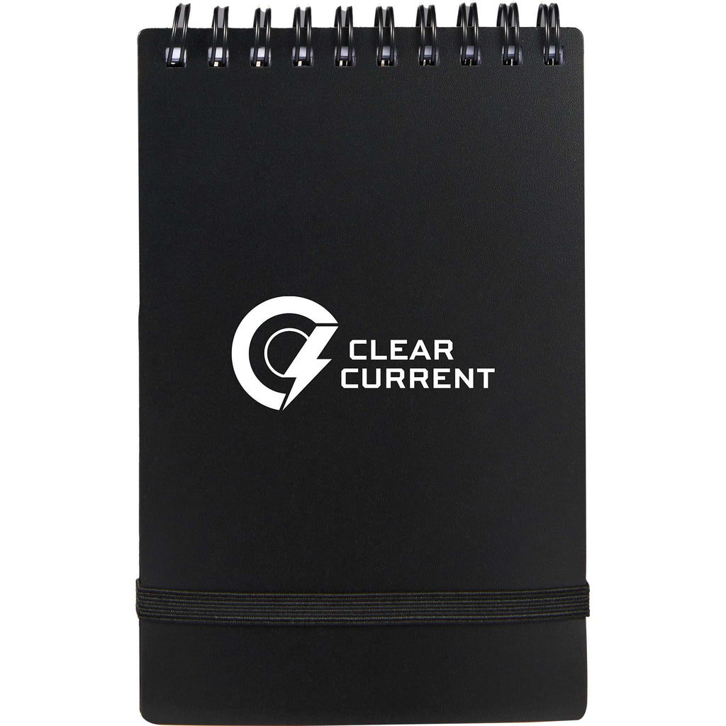 Stand Up Pocket Jotter with Recycled Cover, 3 x 5 Inches - Black - Front