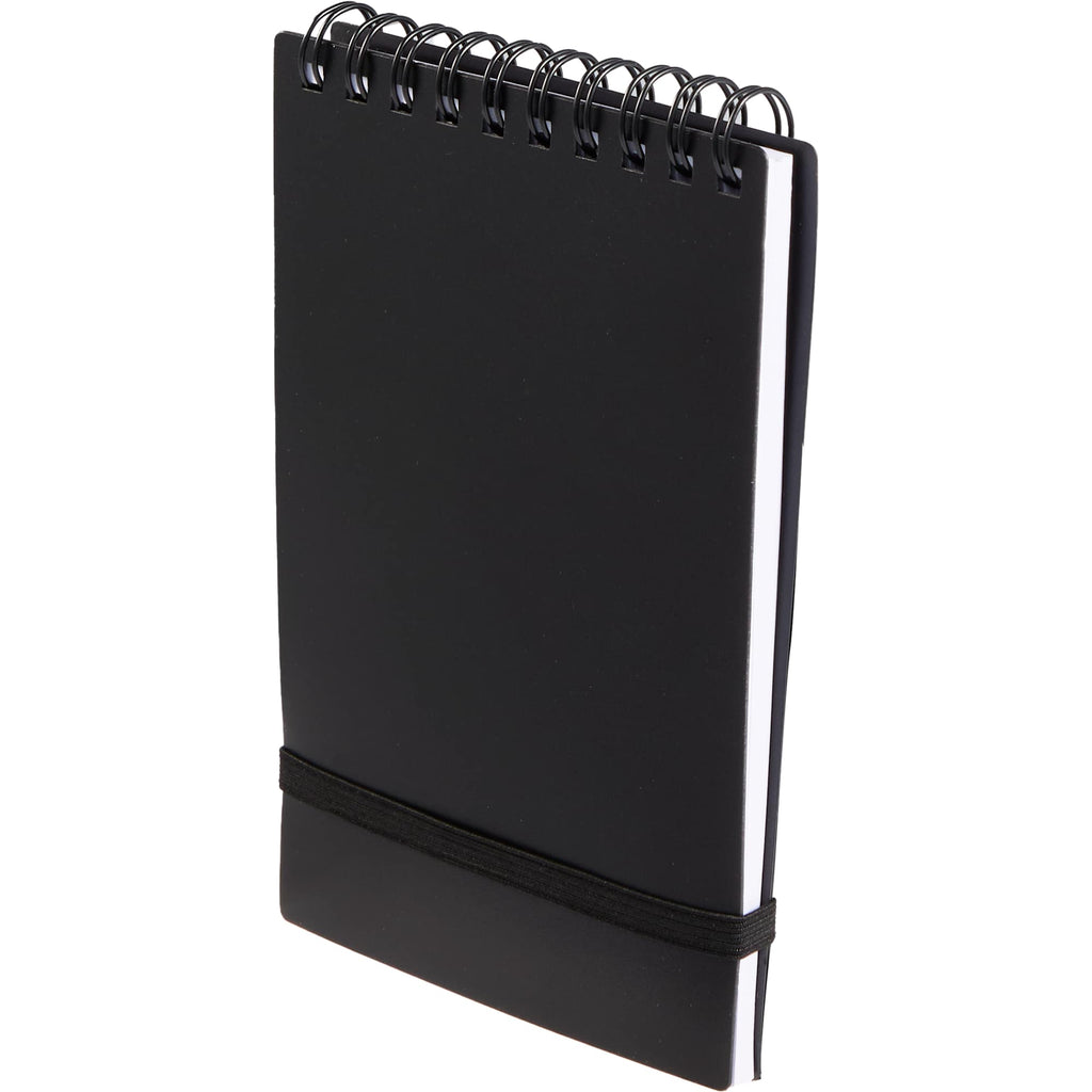 Stand Up Pocket Jotter with Recycled Cover, 3 x 5 Inches - Black - Left Angle