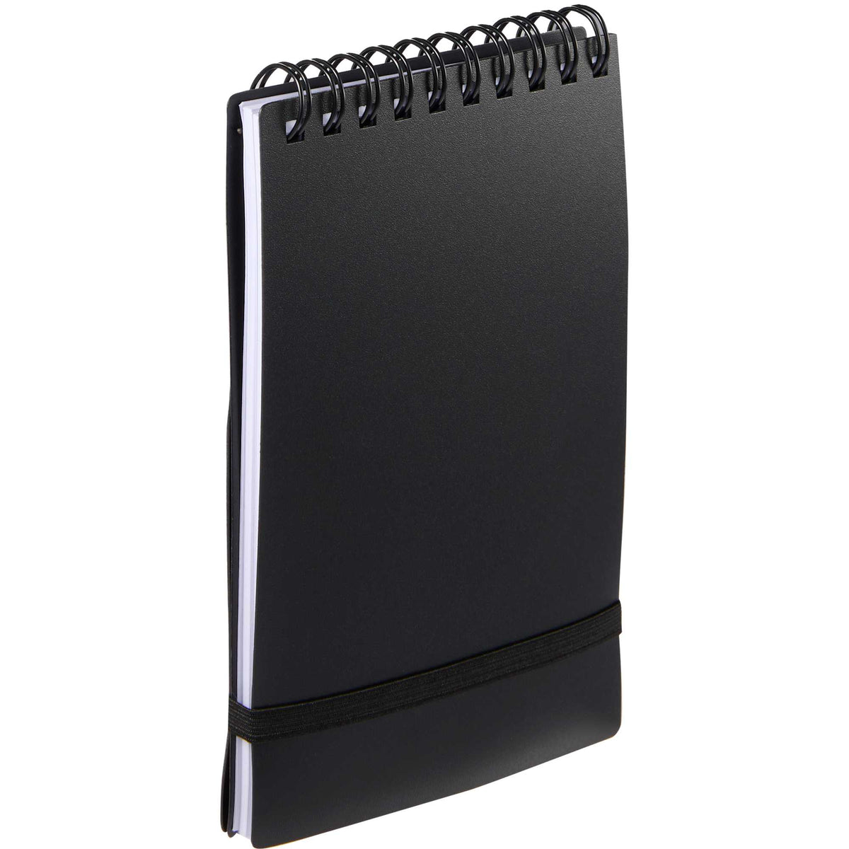 Stand Up Pocket Jotter with Recycled Cover, 3 x 5 Inches - Black - Right Angle 2