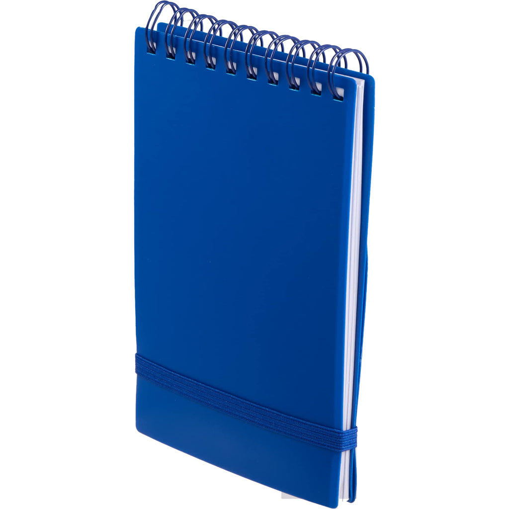 Stand Up Pocket Jotter with Recycled Cover, 3 x 5 Inches - Blue - Left Angle