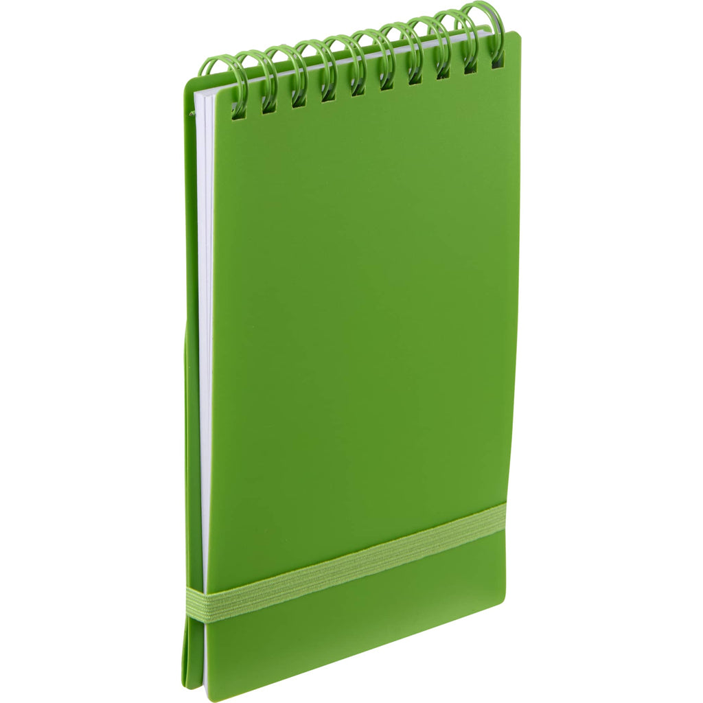 Stand Up Pocket Jotter with Recycled Cover, 3 x 5 Inches - Lime - Right Angle 2