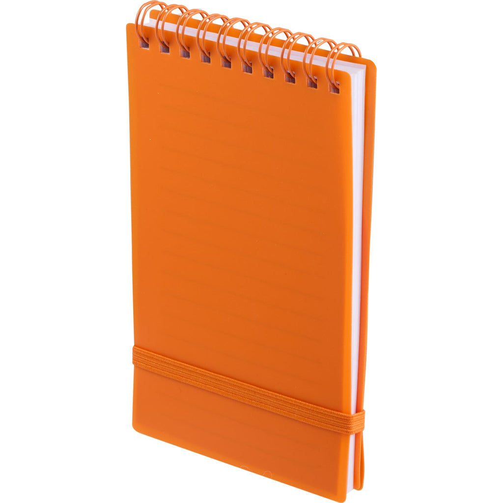 Stand Up Pocket Jotter with Recycled Cover, 3 x 5 Inches - Orange - Left Angle 2