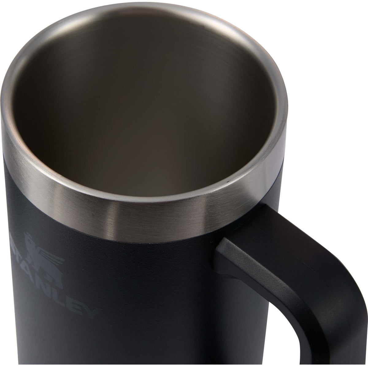 Stanley Adventure Big Grip Beer Stein, 24 oz Laser Engraving - Black - Detail