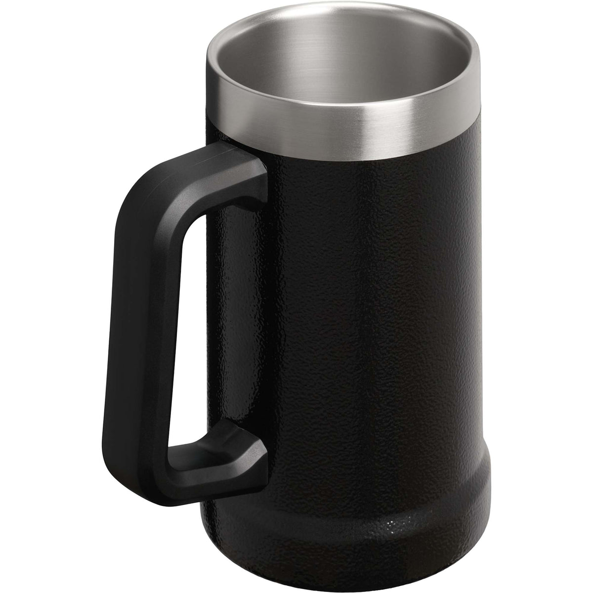 Stanley Adventure Big Grip Beer Stein, 24 oz Laser Engraving - Hammertone Black - Right Angle