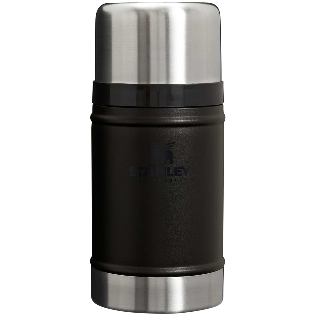 Stanley Classic Legendary Food Jar with Cup Lid, 24 oz Laser Engraving - Black - Back