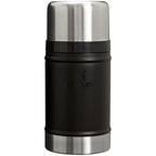Stanley Classic Legendary Food Jar with Cup Lid, 24 oz Laser Engraving - Black - Back