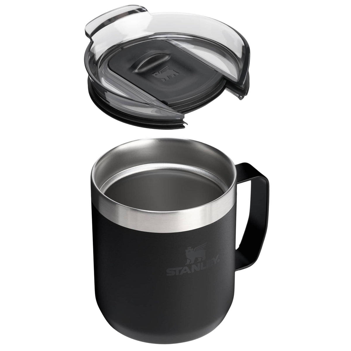 Stanley Everyday Camp Mug, 12 oz Laser Engraving - Black - Right Angle