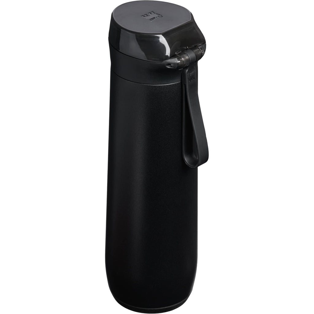 Stanley Flowstate Spring Bottle with Lanyard, 20 oz Laser Engraving - Black - Right Angle