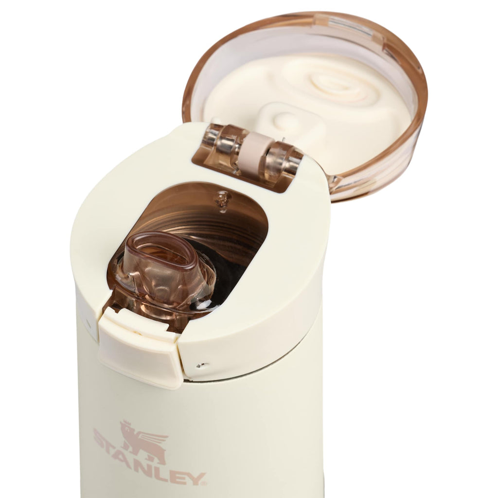 Stanley Flowstate Spring Bottle with Lanyard, 20 oz Laser Engraving - Cream - Top