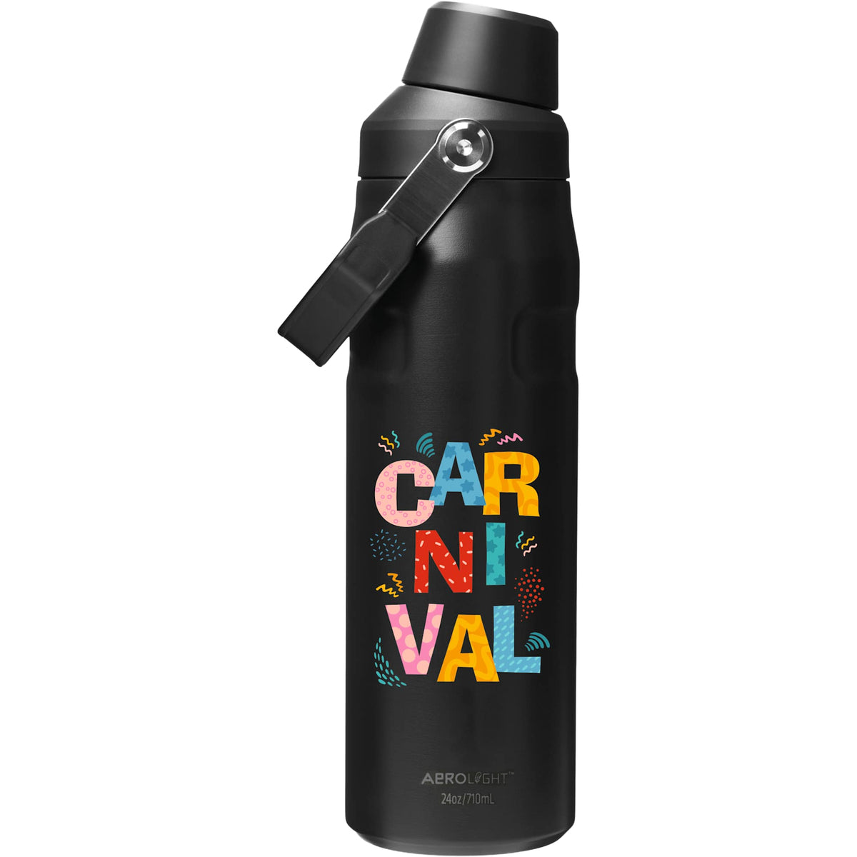 Stanley IceFlow Fast Flow Water Bottle, 24 oz Full Color - Black - Front