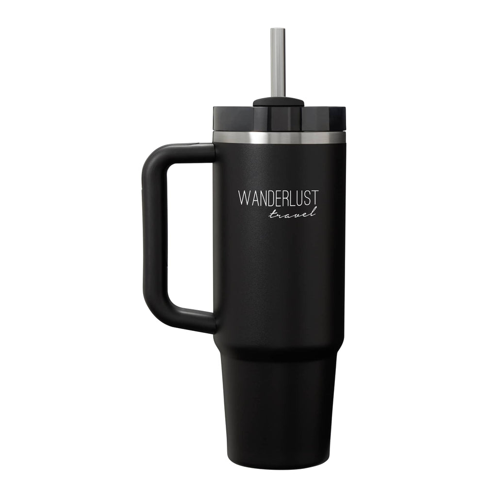 Stanley Quencher H2.0 FlowState Tumbler, 30 oz Laser Engraving - Black - Front