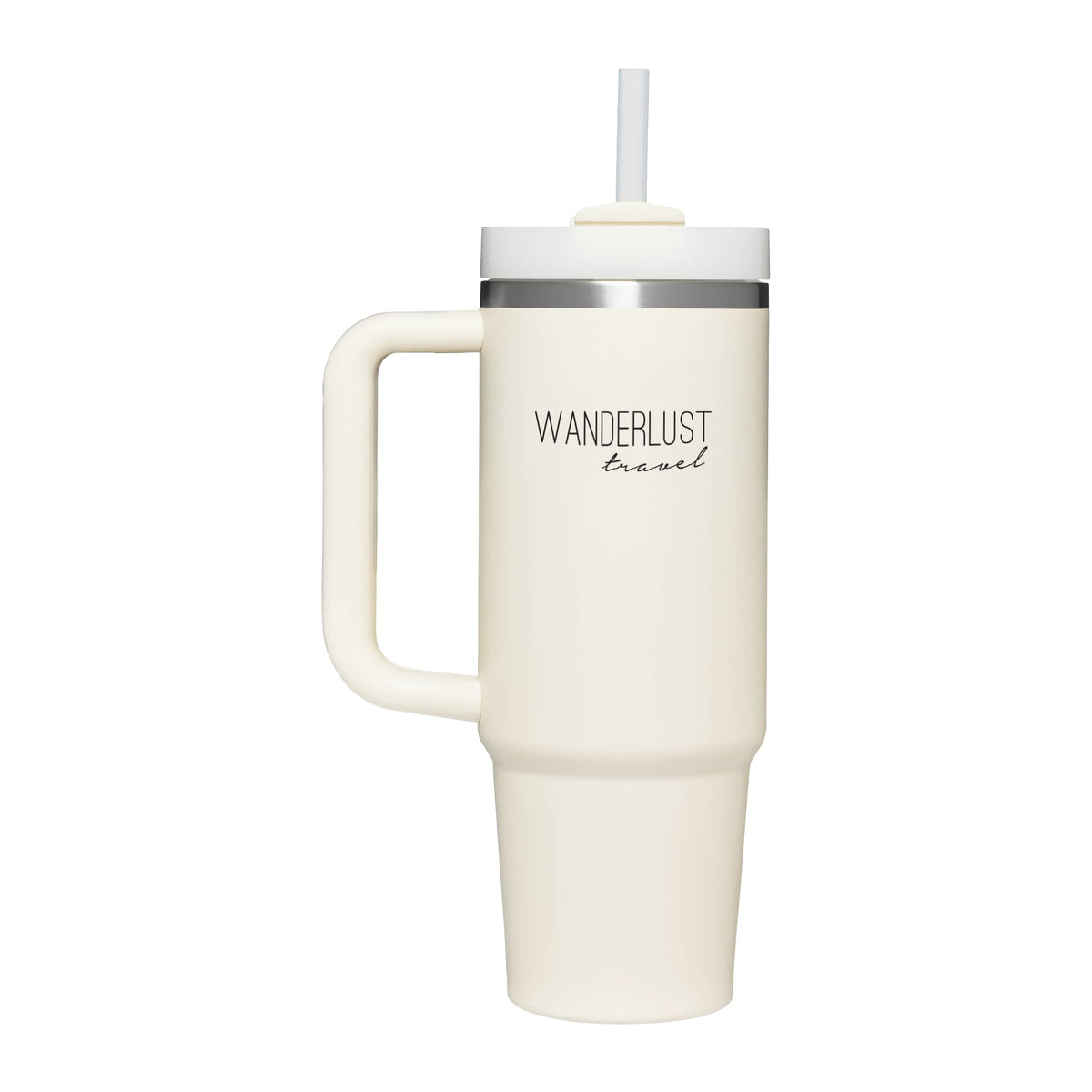 Stanley Quencher H2.0 FlowState Tumbler, 30 oz Laser Engraving - Cream - Back