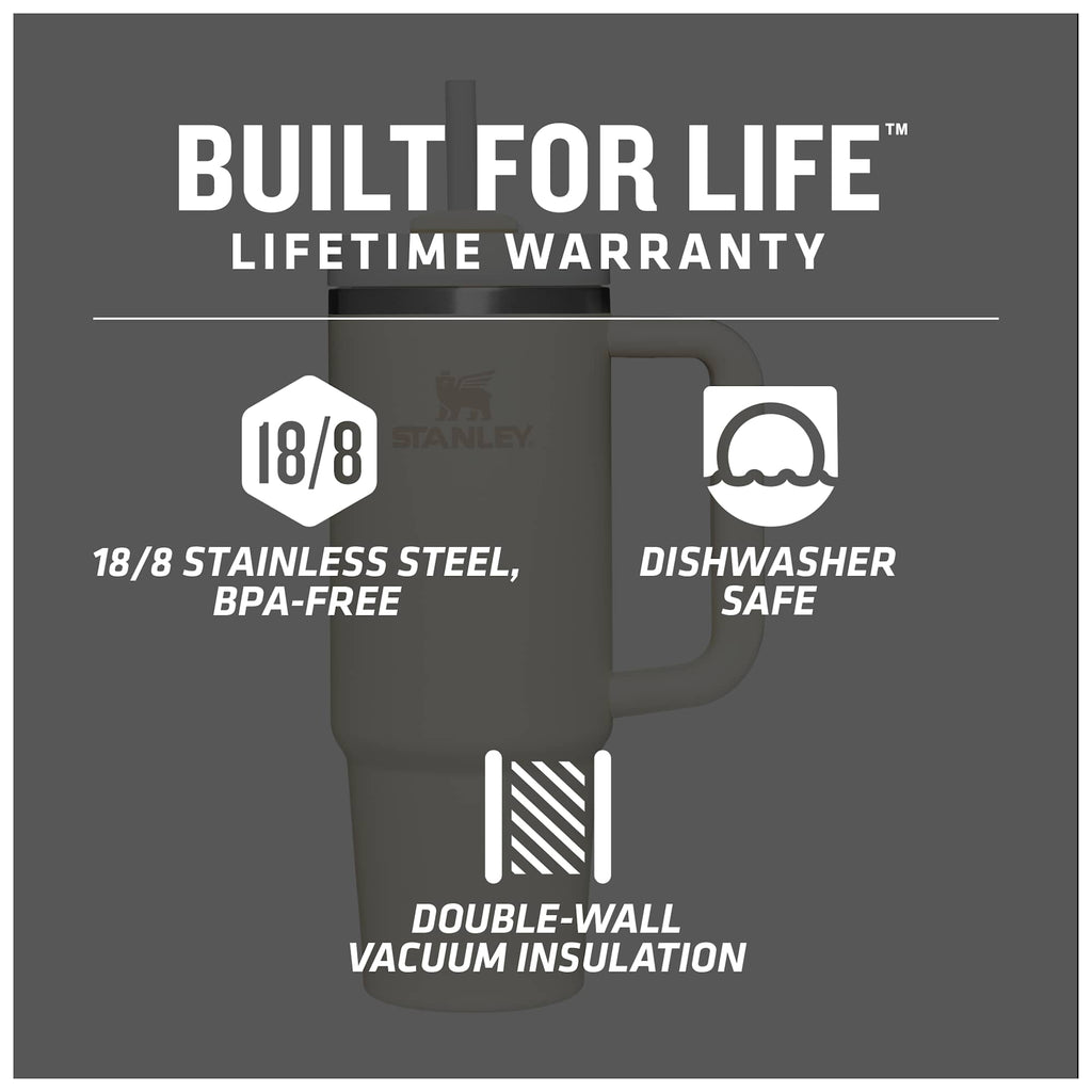 Stanley Quencher H2.0 FlowState Tumbler, 30 oz Laser Engraving - Cream - Front Detail 3