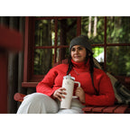Stanley Quencher H2.0 FlowState Tumbler, 30 oz Laser Engraving - Cream - Front Lifestyle 2