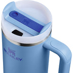 Stanley Quencher H2.0 FlowState Tumbler, 30 oz Laser Engraving - Sky Blue - Right Angle Detail