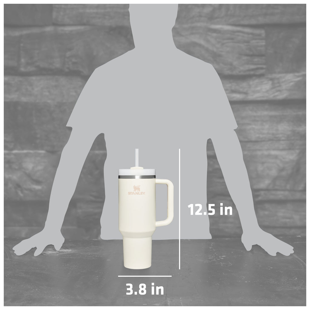 Stanley Quencher H2.0 FlowState Tumbler, 40 oz - Cream - Front Detail 3
