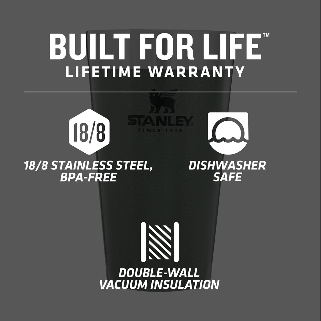 Stanley Stay-Chill Stacking Pint, 16 oz - Green - Detail