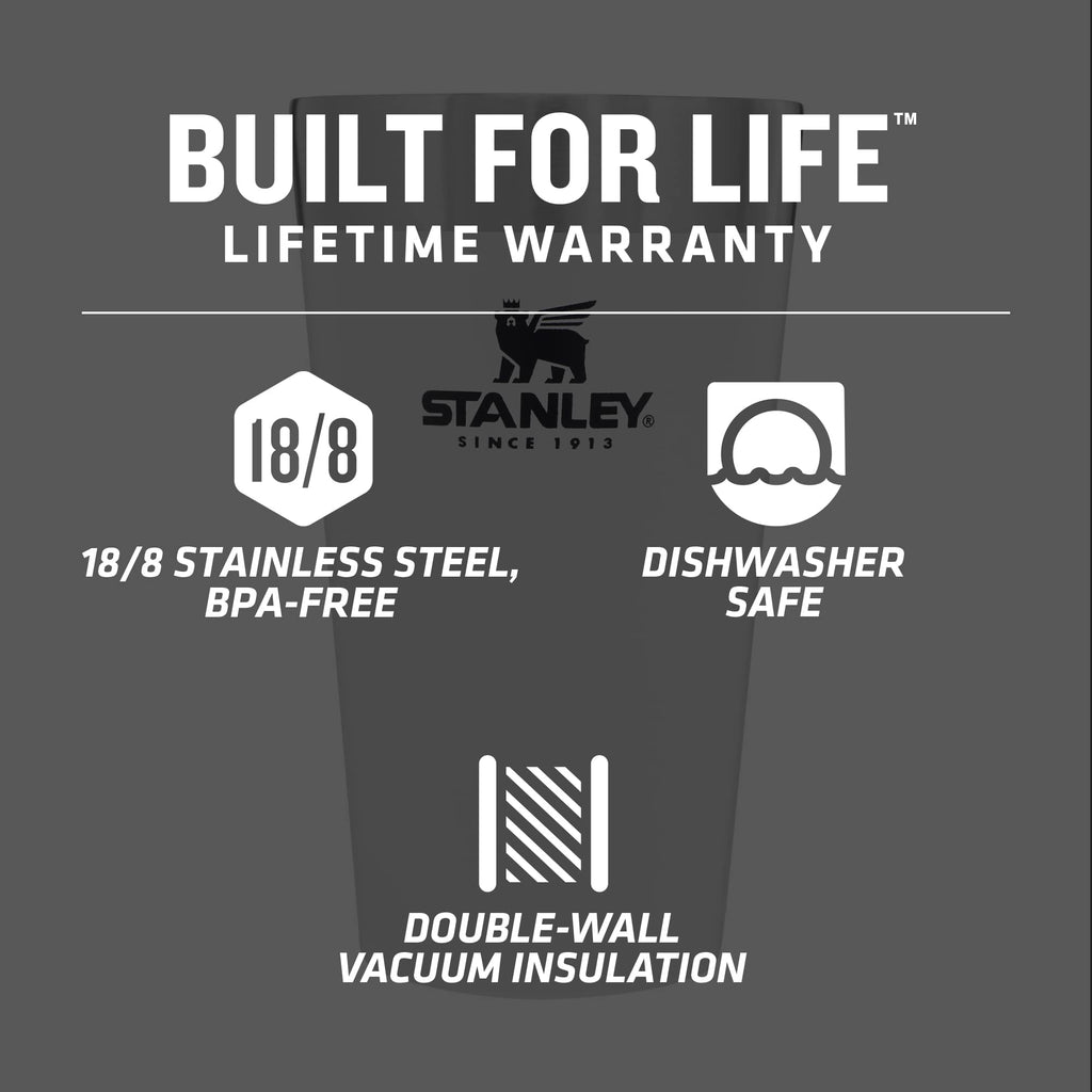Stanley Stay-Chill Stacking Pint, 16 oz - Polar - Detail Front 2