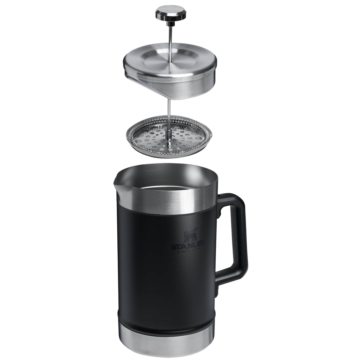 Stanley Stay Hot Insulated French Press, 48 oz - Black - Front Detail