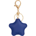 Star Shaped Faux Leather Keychain - Blue - Back