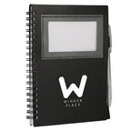 Star Spiral Notebook with Card Pocket and Pen, 5 x 7 Inches - Black - Right Angle 2
