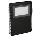 Star Spiral Notebook with Card Pocket and Pen, 5 x 7 Inches - Black - Right Angle 3